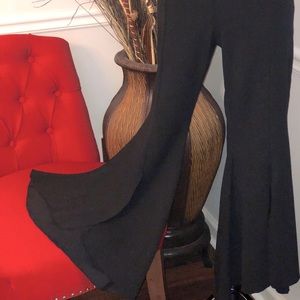 Black flare leg pants